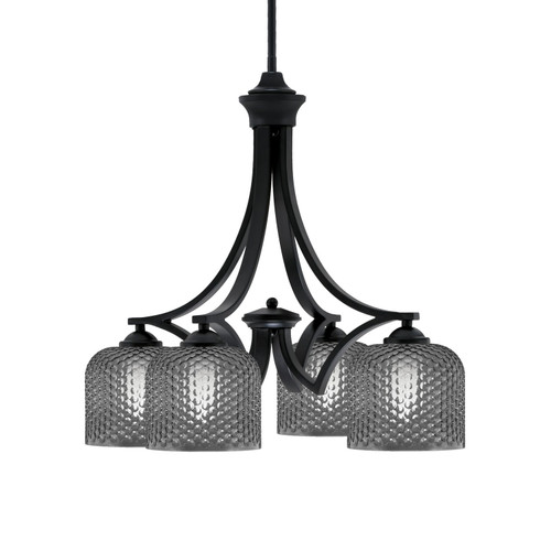 Toltec Lighting - 568-MB-4612 - Four Light Chandelier - Zilo - Matte Black