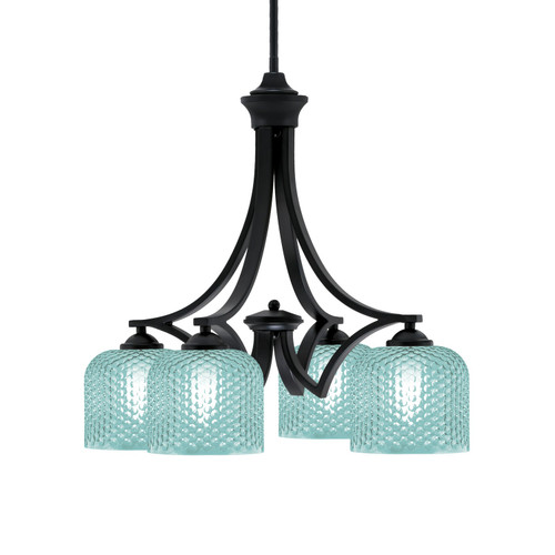 Toltec Lighting - 568-MB-4615 - Four Light Chandelier - Zilo - Matte Black