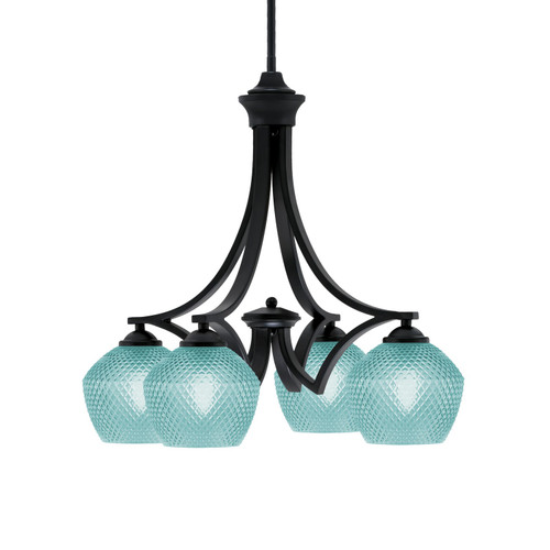 Toltec Lighting - 568-MB-4625 - Four Light Chandelier - Zilo - Matte Black