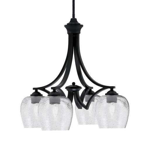 Toltec Lighting - 568-MB-4812 - Four Light Chandelier - Zilo - Matte Black