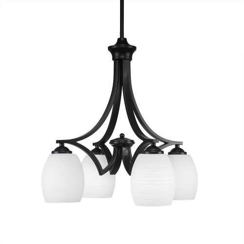 Toltec Lighting - 568-MB-615 - Four Light Chandelier - Zilo - Matte Black