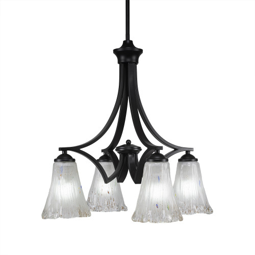 Toltec Lighting - 568-MB-721 - Four Light Chandelier - Zilo - Matte Black