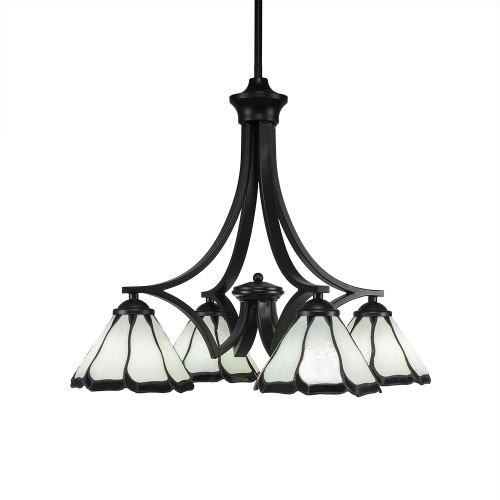 Toltec Lighting - 568-MB-9125 - Four Light Chandelier - Zilo - Matte Black