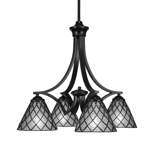Toltec Lighting - 568-MB-9185 - Four Light Chandelier - Zilo - Matte Black