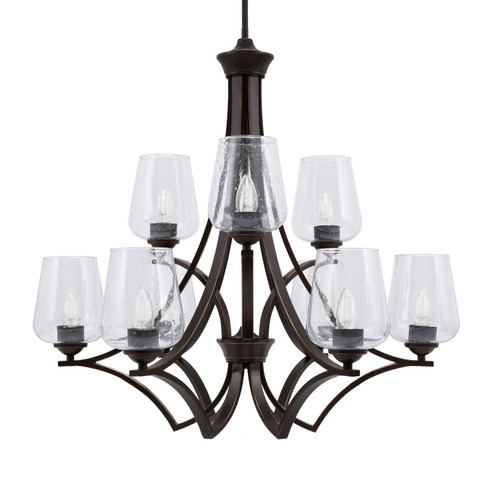 Toltec Lighting - 569-DG-210 - Nine Light Chandelier - Zilo - Dark Granite