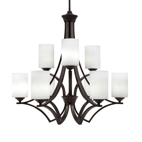 Toltec Lighting - 569-DG-310 - Nine Light Chandelier - Zilo - Dark Granite