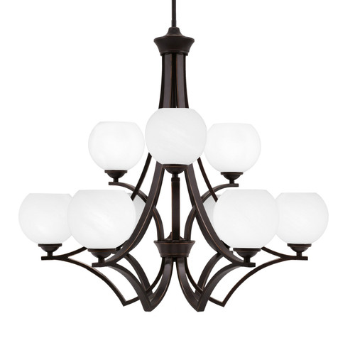 Toltec Lighting - 569-DG-4101 - Nine Light Chandelier - Zilo - Dark Granite