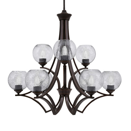 Toltec Lighting - 569-DG-4102 - Nine Light Chandelier - Zilo - Dark Granite