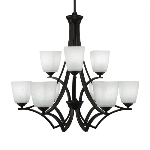 Toltec Lighting - 569-DG-460 - Nine Light Chandelier - Zilo - Dark Granite