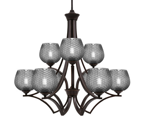 Toltec Lighting - 569-DG-4602 - Nine Light Chandelier - Zilo - Dark Granite