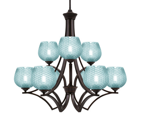 Toltec Lighting - 569-DG-4605 - Nine Light Chandelier - Zilo - Dark Granite