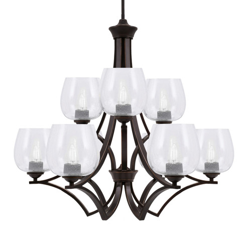 Toltec Lighting - 569-DG-4810 - Nine Light Chandelier - Zilo - Dark Granite