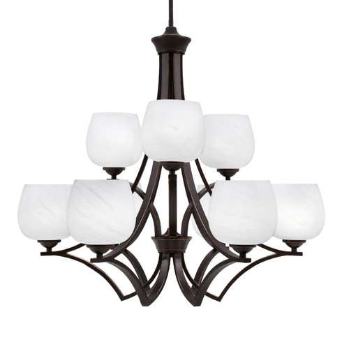 Toltec Lighting - 569-DG-4811 - Nine Light Chandelier - Zilo - Dark Granite