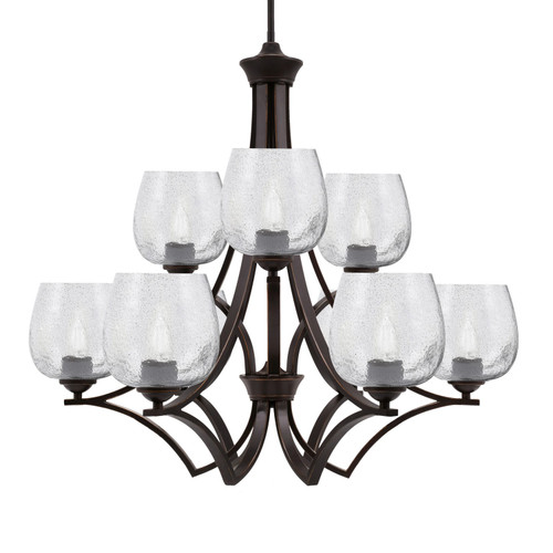 Toltec Lighting - 569-DG-4812 - Nine Light Chandelier - Zilo - Dark Granite