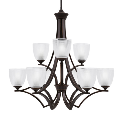 Toltec Lighting - 569-DG-500 - Nine Light Chandelier - Zilo - Dark Granite