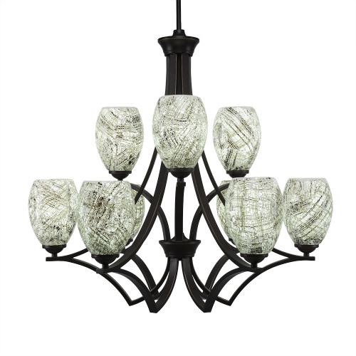 Toltec Lighting - 569-DG-5054 - Nine Light Chandelier - Zilo - Dark Granite