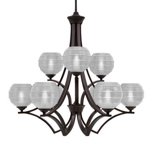 Toltec Lighting - 569-DG-5110 - Nine Light Chandelier - Zilo - Dark Granite