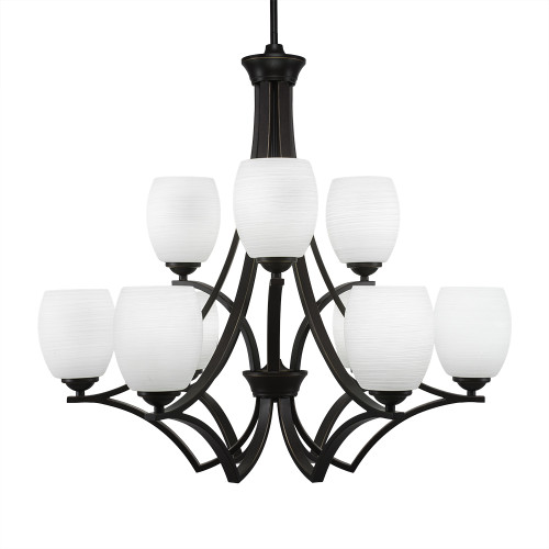Toltec Lighting - 569-DG-615 - Nine Light Chandelier - Zilo - Dark Granite