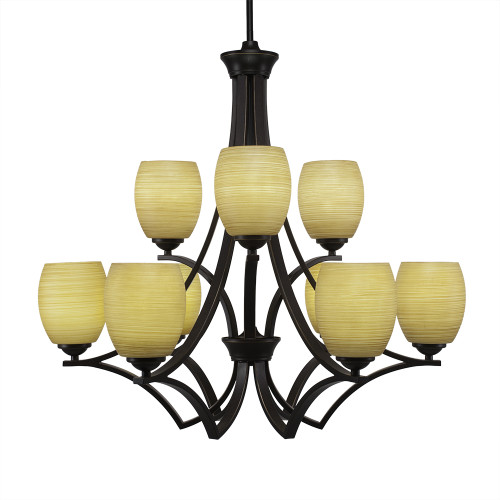 Toltec Lighting - 569-DG-625 - Nine Light Chandelier - Zilo - Dark Granite