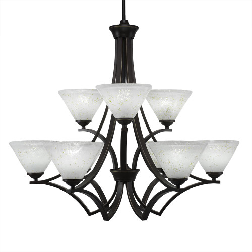 Toltec Lighting - 569-DG-7145 - Nine Light Chandelier - Zilo - Dark Granite