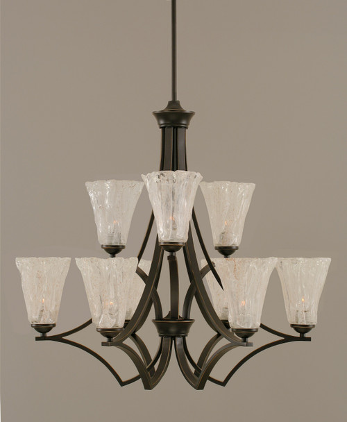 Toltec Lighting - 569-DG-729 - Nine Light Chandelier - Zilo - Dark Granite