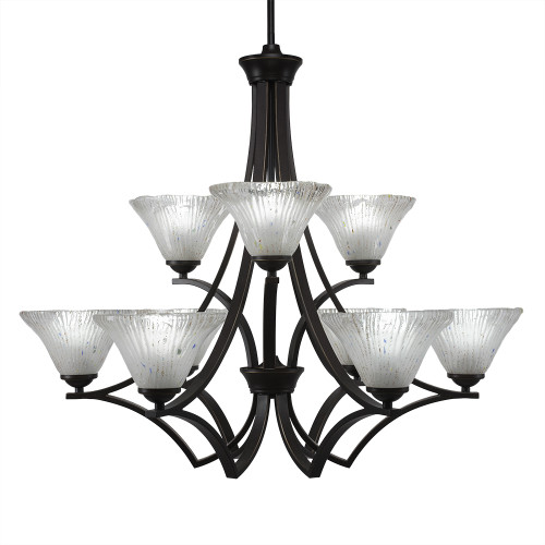 Toltec Lighting - 569-DG-751 - Nine Light Chandelier - Zilo - Dark Granite