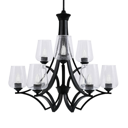 Toltec Lighting - 569-MB-210 - Nine Light Chandelier - Zilo - Matte Black