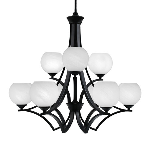 Toltec Lighting - 569-MB-4101 - Nine Light Chandelier - Zilo - Matte Black