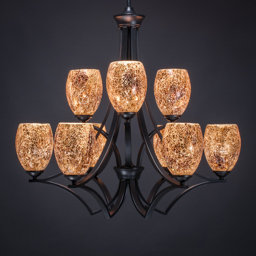 Toltec Lighting - 569-MB-4175 - Nine Light Chandelier - Zilo - Matte Black