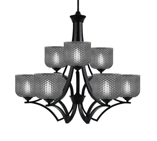 Toltec Lighting - 569-MB-4612 - Nine Light Chandelier - Zilo - Matte Black
