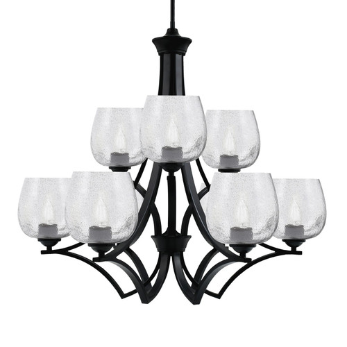 Toltec Lighting - 569-MB-4812 - Nine Light Chandelier - Zilo - Matte Black