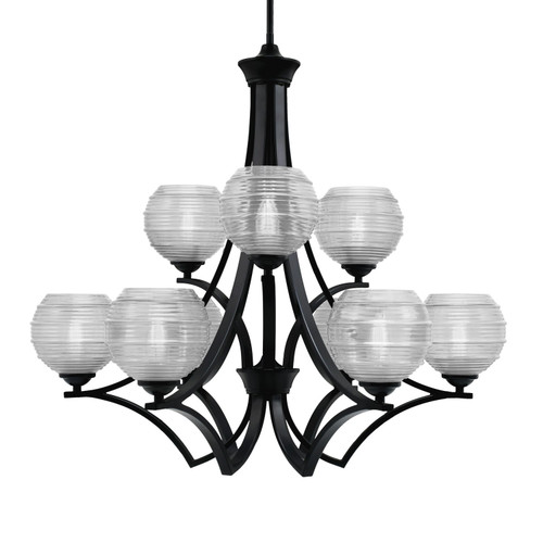 Toltec Lighting - 569-MB-5110 - Nine Light Chandelier - Zilo - Matte Black