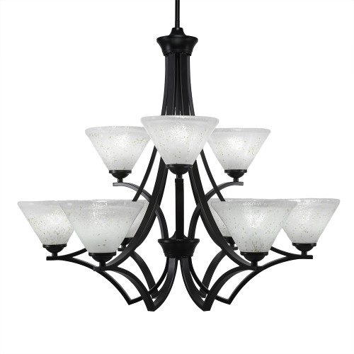 Toltec Lighting - 569-MB-7145 - Nine Light Chandelier - Zilo - Matte Black