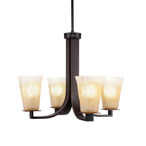 Toltec Lighting - 574-DG-630 - Four Light Chandelier - Apollo - Dark Granite