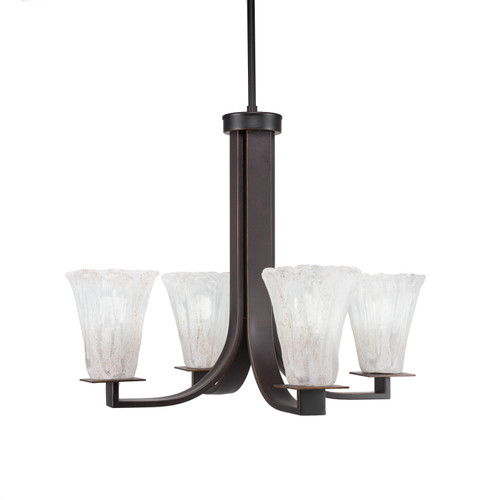 Toltec Lighting - 574-DG-729 - Four Light Chandelier - Apollo - Dark Granite