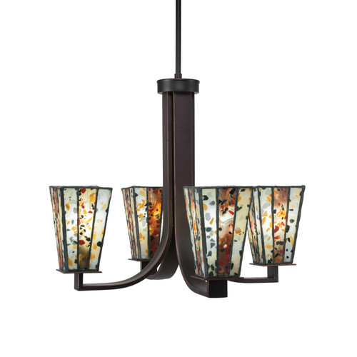 Toltec Lighting - 574-DG-9564 - Four Light Chandelier - Apollo - Dark Granite