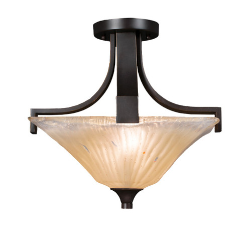 Toltec Lighting - 579-DG-640 - Two Light Semi-Flush Mount - Apollo - Dark Granite
