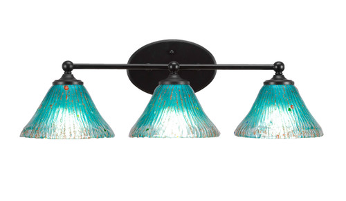 Toltec Lighting - 5913-MB-458 - Three Light Bath Bar - Capri - Matte Black