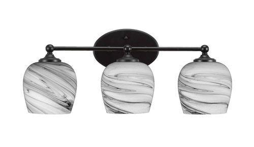 Toltec Lighting - 5913-MB-4819 - Three Light Bath Bar - Capri - Matte Black