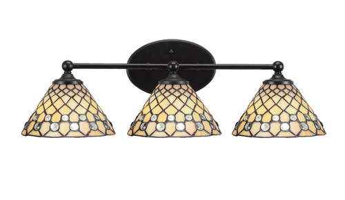 Toltec Lighting - 5913-MB-9415 - Three Light Bath Bar - Capri - Matte Black