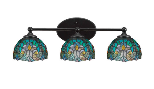 Toltec Lighting - 5913-MB-9925 - Three Light Bath Bar - Capri - Matte Black