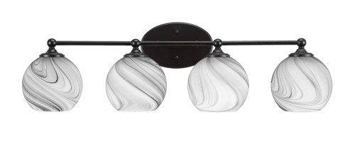 Toltec Lighting - 5914-MB-4109 - Four Light Bath Bar - Capri - Matte Black