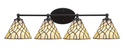 Toltec Lighting - 5914-MB-9115 - Four Light Bath Bar - Capri - Matte Black