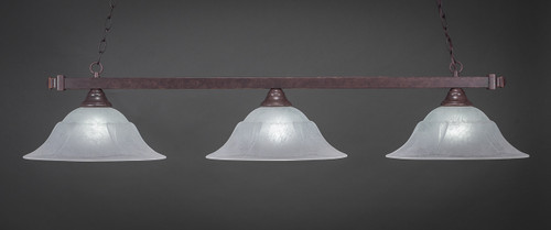 Toltec Lighting - 803-DG-53615 - Three Light Billiard Bar - Square - Dark Granite