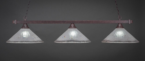 Toltec Lighting - 803-DG-711 - Three Light Billiard Bar - Square - Dark Granite