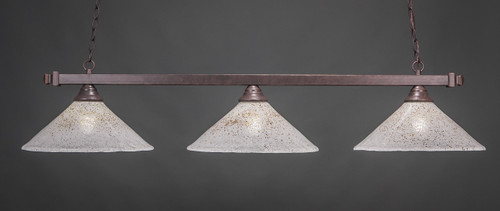 Toltec Lighting - 803-DG-714 - Three Light Billiard Bar - Square - Dark Granite