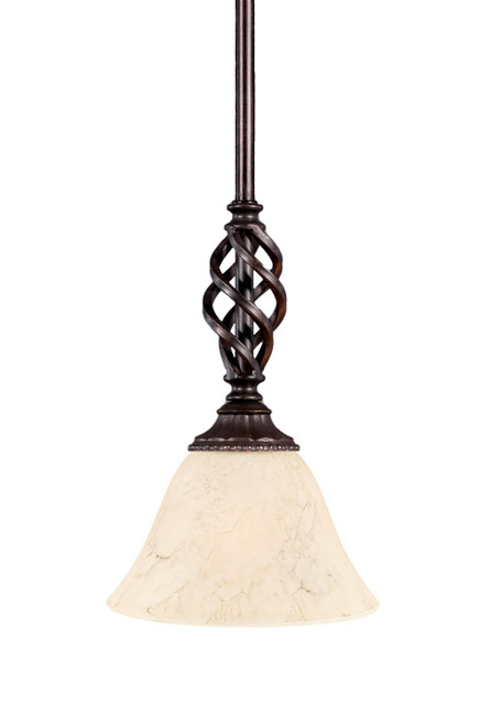 Toltec Lighting - 80-DG-508 - One Light Mini Pendant - Eleganté - Dark Granite