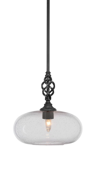 Toltec Lighting - 80-MB-206 - One Light Mini Pendant - Eleganté - Matte Black