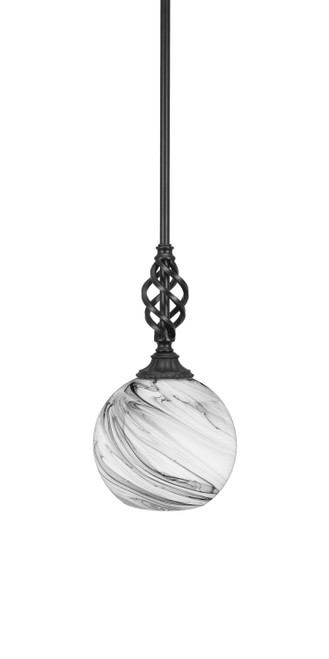 Toltec Lighting - 80-MB-4399 - One Light Mini Pendant - Eleganté - Matte Black