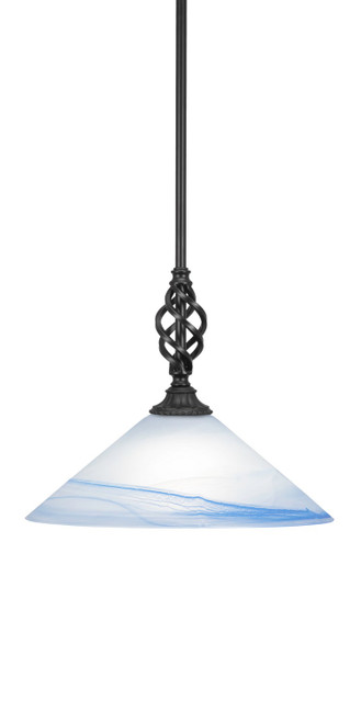 Toltec Lighting - 80-MB-514 - One Light Mini Pendant - Eleganté - Matte Black